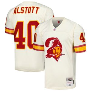 Mike Alstott Tampa Bay Buccaneers Mitchell & Ness Chainstitch Legacy Jersey - Cream- 49Native