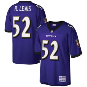 Ray Lewis Baltimore Ravens Mitchell & Ness Big & Tall 2000 Retired Player Replica Jersey - Purple- 49Native
