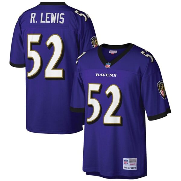 Ray Lewis Baltimore Ravens Mitchell & Ness Big & Tall 2000 Retired Player Replica Jersey - Purple- 49Native