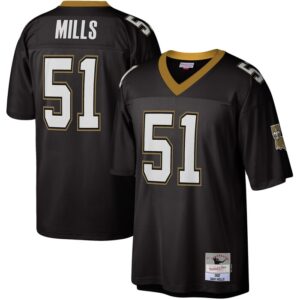Sam Mills New Orleans Saints Mitchell & Ness Legacy Replica Jersey - Black- 49Native
