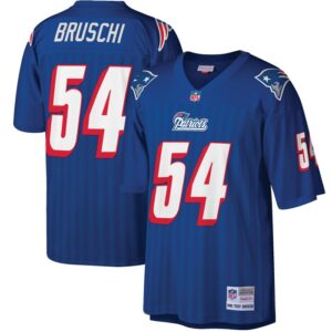 Tedy Bruschi New England Patriots Mitchell & Ness Big & Tall 1996 Retired Player Replica Jersey - Royal- 49Native