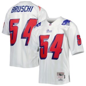 Tedy Bruschi New England Patriots Mitchell & Ness Legacy Replica Jersey - White- 49Native