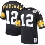 Terry Bradshaw Pittsburgh Steelers Mitchell & Ness Authentic Throwback Retired Player Jersey - Black- 49Native