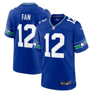 12s Seattle Seahawks Nike Throwback Player Game Jersey - Royal- 49Native