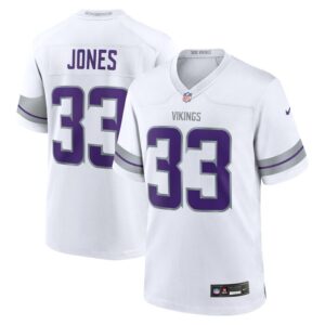 Aaron Jones Minnesota Vikings Nike Alternate Game Player Jersey - White- 49Native
