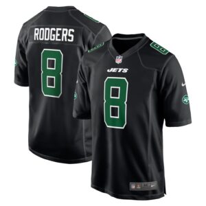 Aaron Rodgers New York Jets Nike Fashion Game Jersey - Black- 49Native