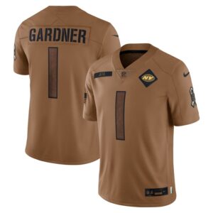 Ahmad Sauce Gardner New York Jets Nike 2023 Salute To Service Limited Jersey - Brown- 49Native