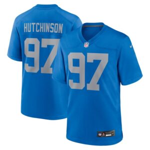 Aidan Hutchinson Detroit Lions Nike Alternate Game Jersey -  Blue- 49Native