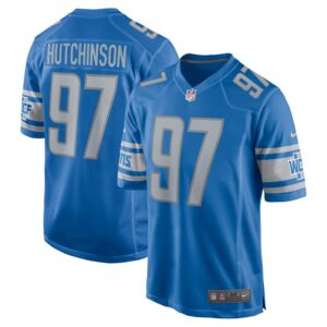Aidan Hutchinson Detroit Lions Nike Player Game Jersey - Blue- 49Native