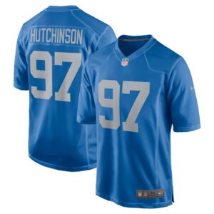 Aidan Hutchinson Detroit Lions Nike Player Game Jersey - Blue- 49Native