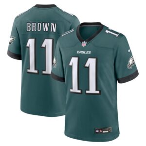 A.J. Brown Philadelphia Eagles Nike Team Game Jersey - Midnight Green- 49Native