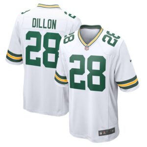 AJ Dillon Green Bay Packers Nike Game Player Jersey - White- 49Native