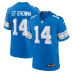 Amon-Ra St. Brown Detroit Lions Nike Game Jersey - Blue- 49Native
