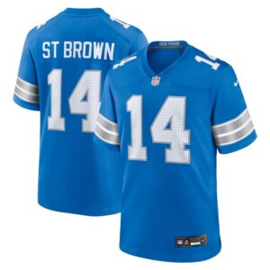 Amon-Ra St. Brown Detroit Lions Nike Game Jersey - Blue- 49Native