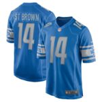 Amon-Ra St. Brown Detroit Lions Nike Game Player Jersey - Blue- 49Native