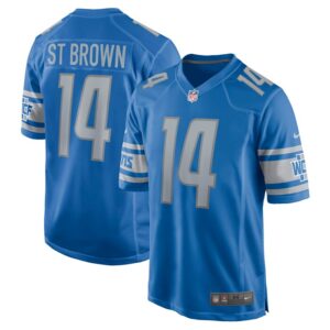 Amon-Ra St. Brown Detroit Lions Nike Game Player Jersey - Blue- 49Native
