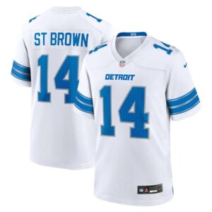 Amon-Ra St. Brown Detroit Lions Nike Game Jersey - White- 49Native