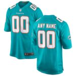Miami Dolphins Nike Custom Game Jersey - Aqua- 49Native