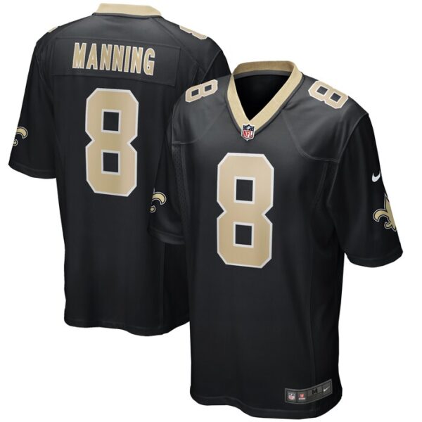 Archie Manning New Orleans Saints Nike Game Retired Player Jersey - Black- 49Native