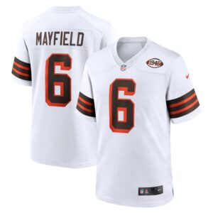 Baker Mayfield Cleveland Browns Nike 1946 Collection Alternate Game Jersey - White- 49Native