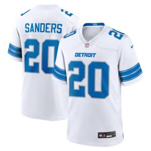 Barry Sanders Detroit Lions Nike Retired Player Game Jersey - White- 49Native