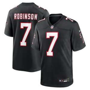 Bijan Robinson Atlanta Falcons Nike 2023 NFL Draft First Round Pick Throwback Game Jersey - Black- 49Native