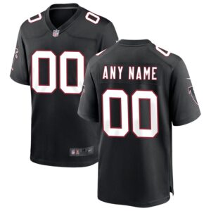 Atlanta Falcons Nike Throwback Custom Game Jersey - Black- 49Native