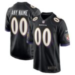 Baltimore Ravens Nike Alternate Custom Game Jersey - Black- 49Native