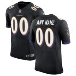 Baltimore Ravens Nike Speed Machine Elite Custom Jersey - Black- 49Native