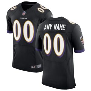 Baltimore Ravens Nike Speed Machine Elite Custom Jersey - Black- 49Native