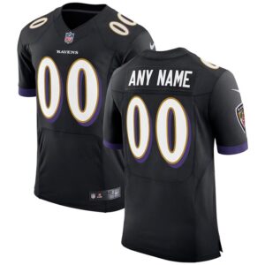 Baltimore Ravens Nike Speed Machine Elite Custom Jersey - Black- 49Native