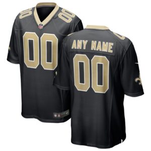 New Orleans Saints Nike Custom Game Jersey - Black- 49Native