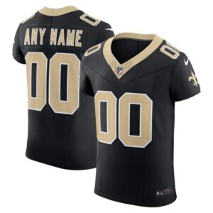 New Orleans Saints Nike Vapor F.U.S.E. Elite Custom Jersey - Black- 49Native