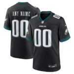 Philadelphia Eagles Nike Alternate Custom Game Jersey - Black- 49Native