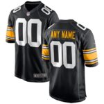 Pittsburgh Steelers Nike Alternate Custom Game Jersey - Black- 49Native