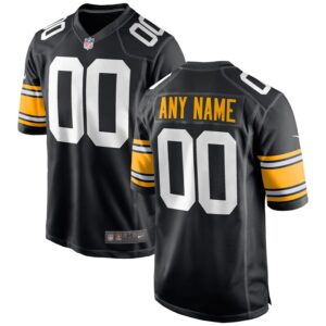 Pittsburgh Steelers Nike Alternate Custom Game Jersey - Black- 49Native