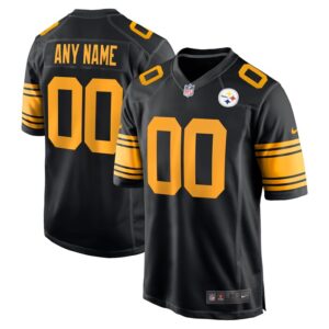Pittsburgh Steelers Nike Alternate Custom Game Jersey - Black- 49Native