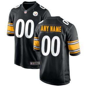 Pittsburgh Steelers Nike Custom Game Jersey - Black- 49Native