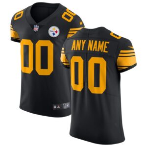 Pittsburgh Steelers Nike Vapor Untouchable Elite Custom Color Rush Jersey - Black- 49Native