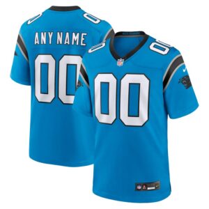 Carolina Panthers Nike Alternate Custom Game Jersey - Blue- 49Native