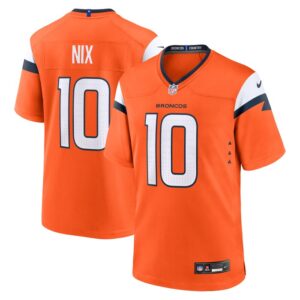 Bo Nix Denver Broncos Nike 2024 NFL Draft First Round Pick Player Game Jersey - Orange- 49Native