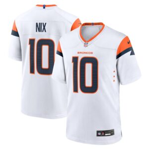 Bo Nix Denver Broncos Nike Game Jersey -  White- 49Native
