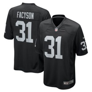 Brandon Facyson Las Vegas Raiders Nike Team Game Jersey -  Black- 49Native