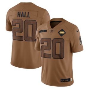 Breece Hall New York Jets Nike 2023 Salute To Service Limited Jersey - Brown- 49Native