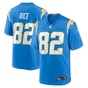Brenden Rice Los Angeles Chargers Nike Team Game Jersey -  Powder Blue- 49Native