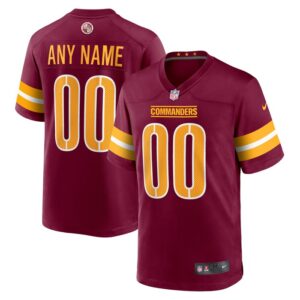 Washington Commanders Nike Game Custom Player Jersey - Burgundy- 49Native