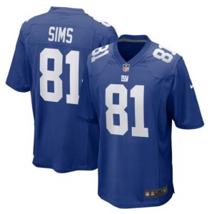 Cam Sims New York Giants Nike Team Game Jersey -  Royal- 49Native