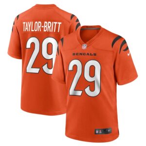 Cam Taylor-Britt Cincinnati Bengals Nike Alternate Game Jersey -  Orange- 49Native