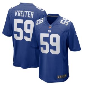 Casey Kreiter New York Giants Nike Team Game Jersey - Royal- 49Native
