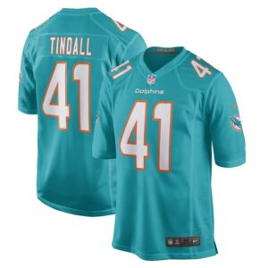 Channing Tindall Miami Dolphins Nike Game Player Jersey - Aqua- 49Native
